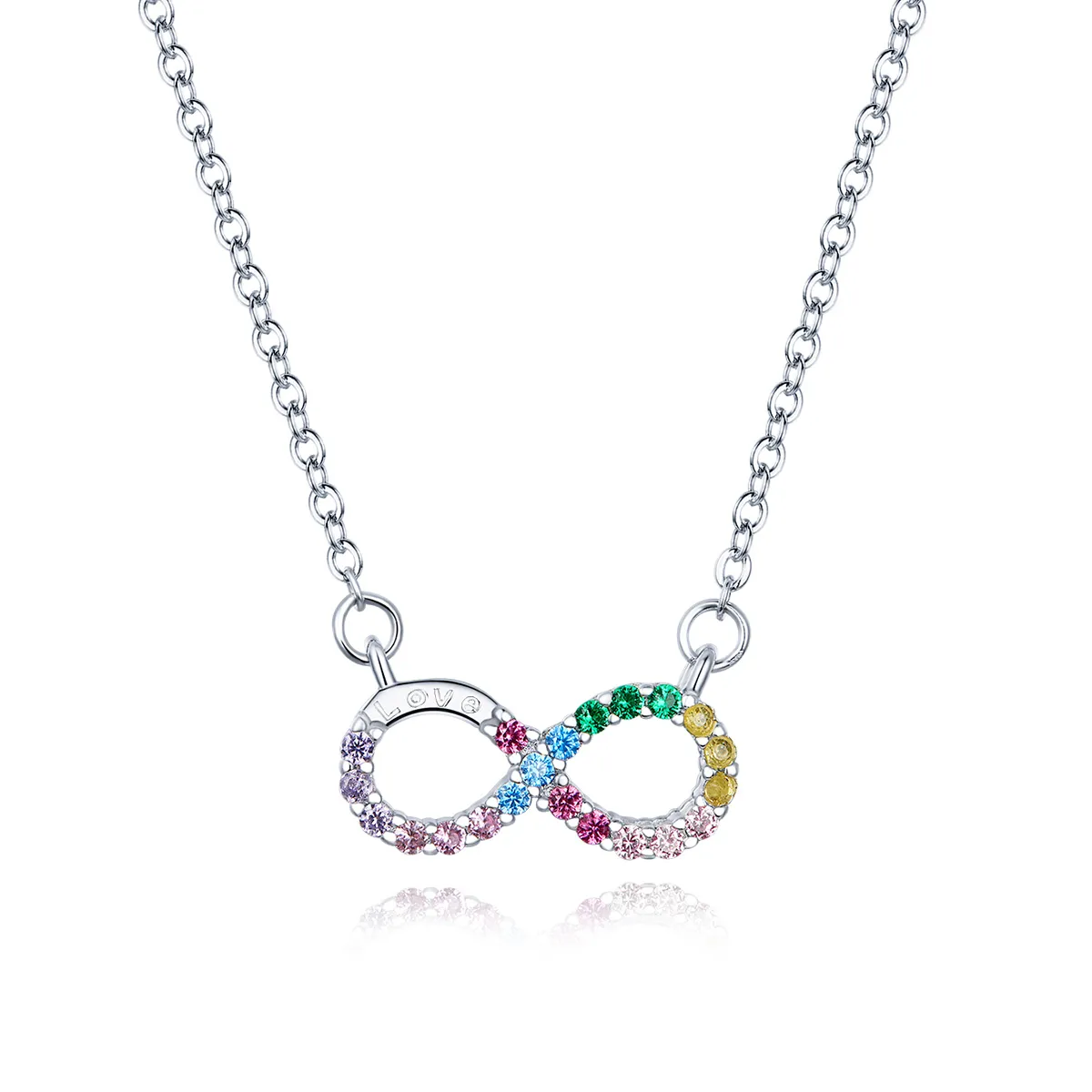 pandora style sølv infinity symbol halskjede scn402