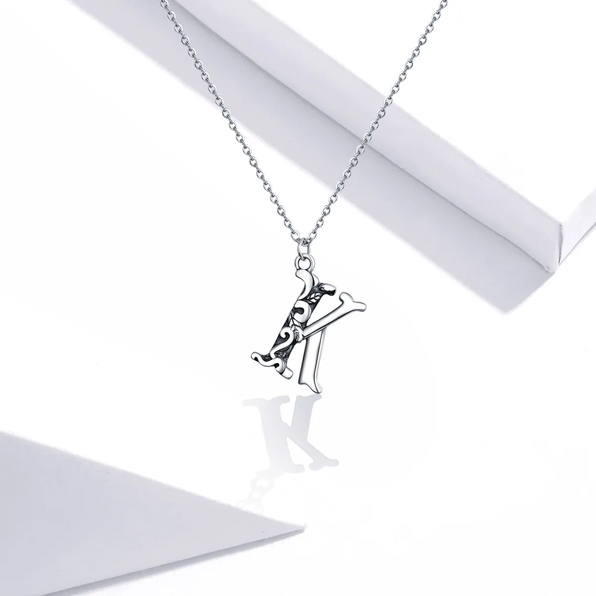 Pandora Style Sølv Lucky Letter K Halskjede - SCN403