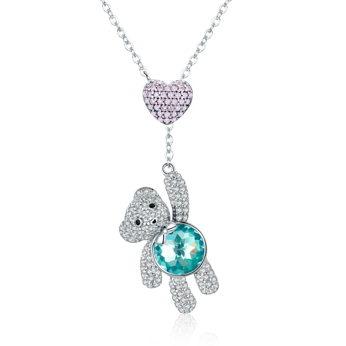 pandora style sølv søt bear halskjede scn271