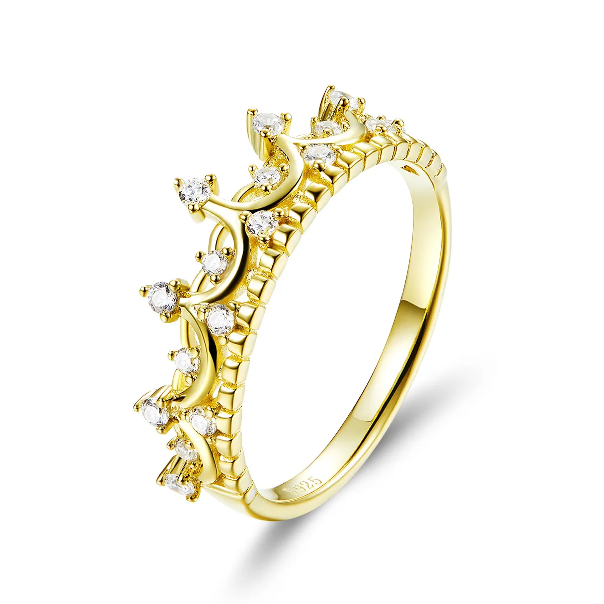 pandora style gullbelagt kronring scr493