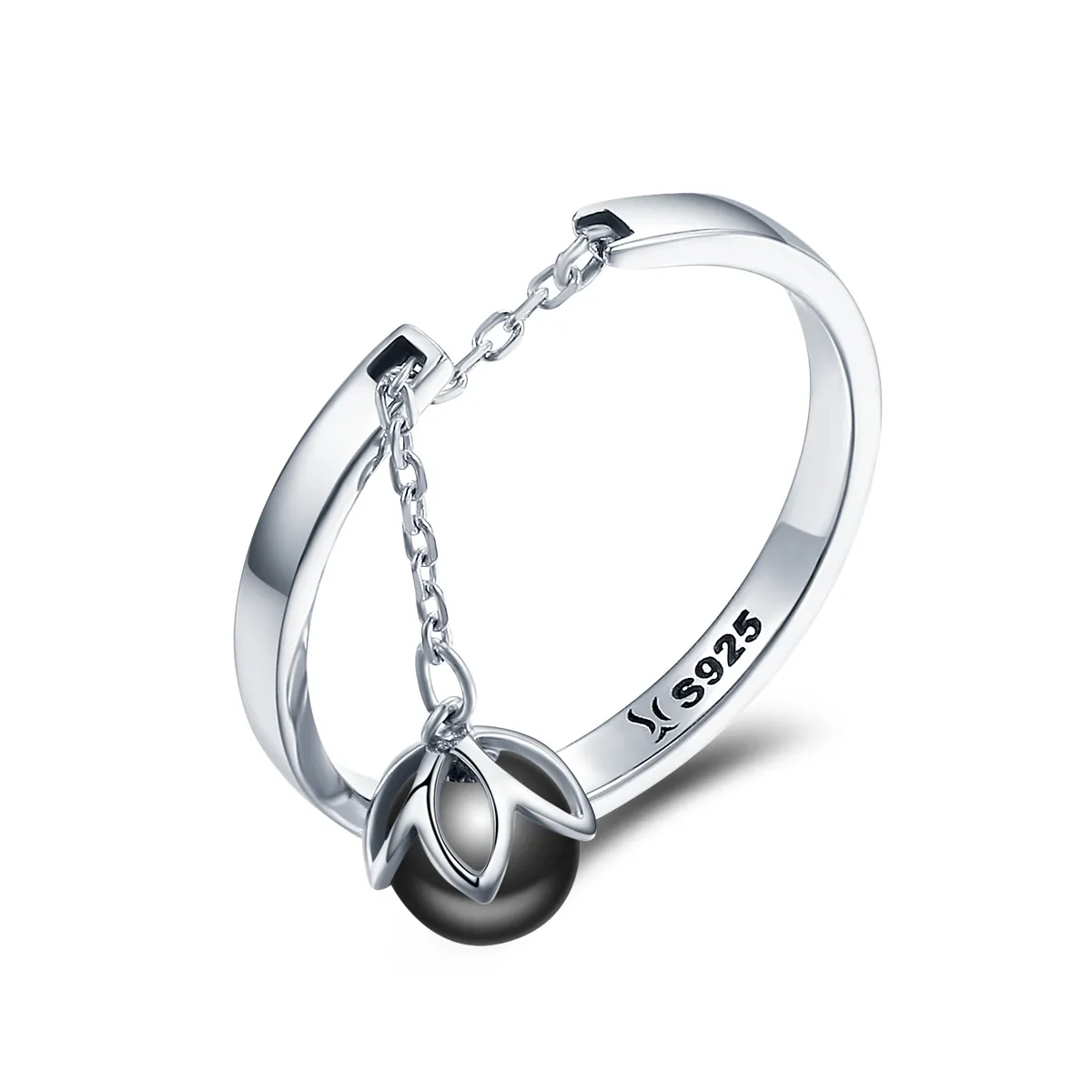 pandora style silver tears of flowers justerbar ring scr314