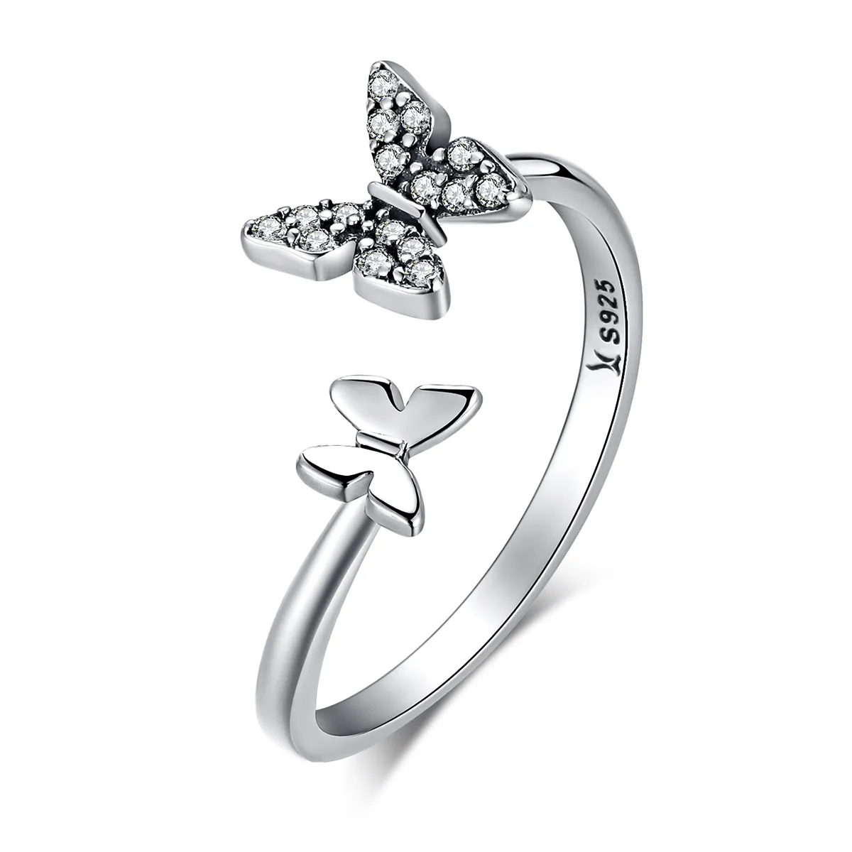 Pandora Style Sølv Butterfly Dance Ring - SCR087