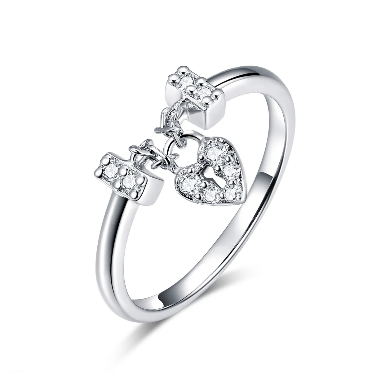 pandora style sølv hjertelåsring scr466